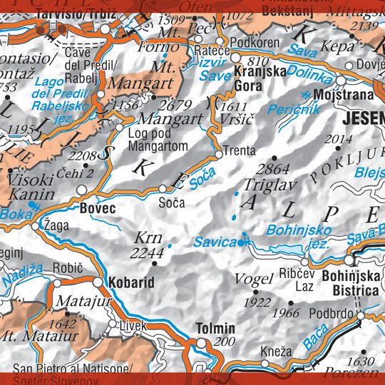 Julijske alpe, carta escursionistica