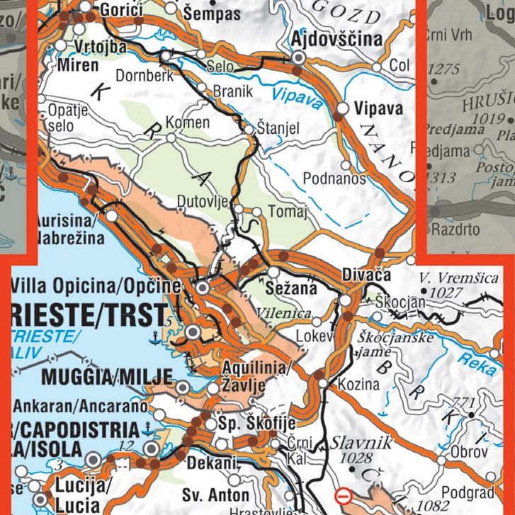 Slovenska Istra, Kras in okolica, carta escursionistica